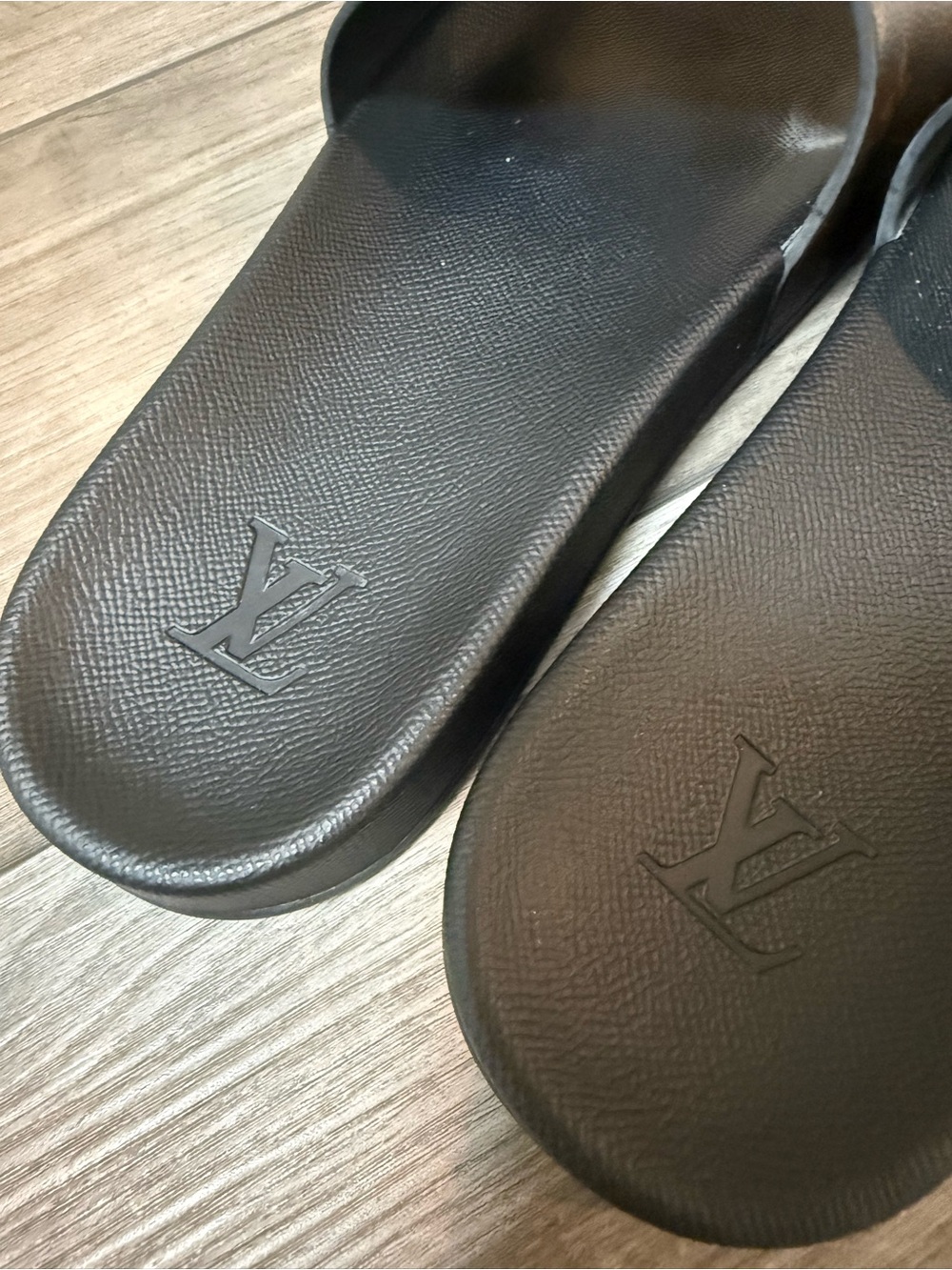 Louis Vuitton Brown & Black Monogram Slide Sandals - Picture 3 of 5